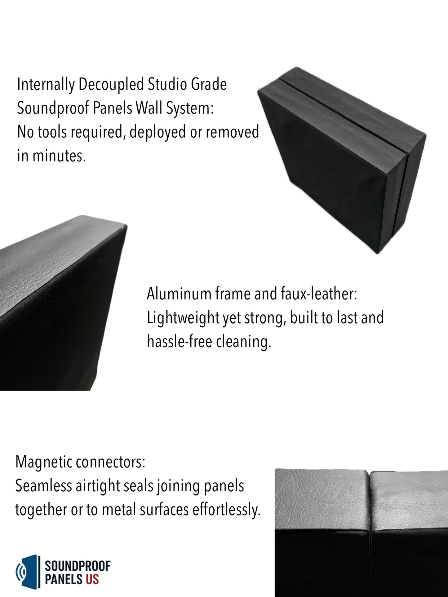 Removable Soundproof Wall - Internal Decoupled Layer System - Made In USA